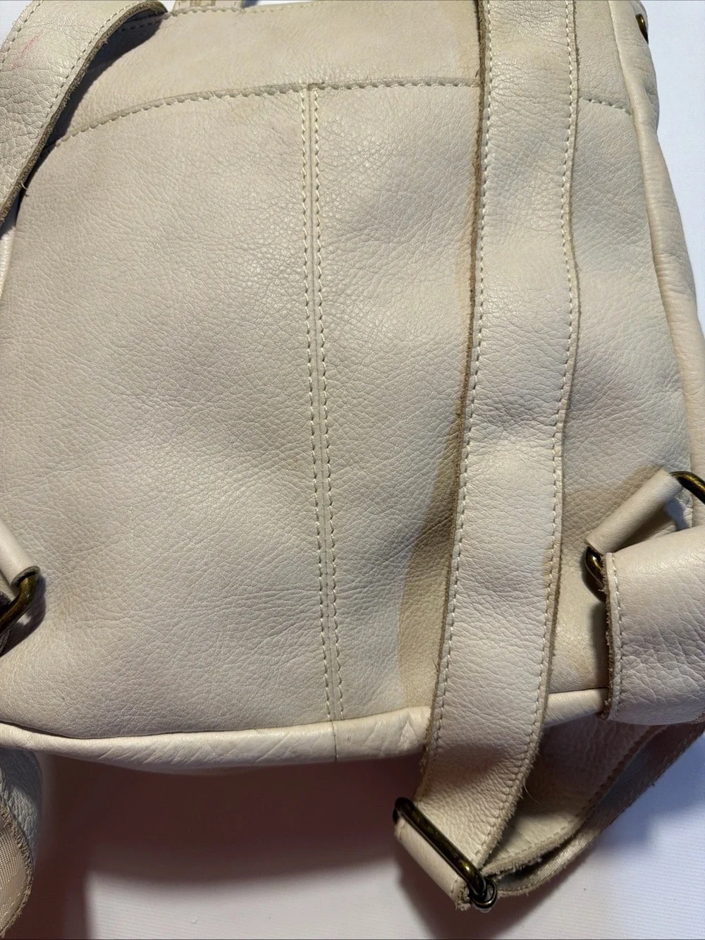 American Leather Co Liberty Small Backpack Cream Soft Leather Bag